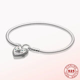 925 Silver Heart Chain Bracelet Women