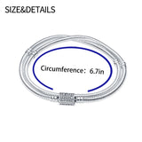 925 Silver Heart T-Bar Cuff Chain Bracelet Disc Clasp
