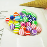 Resin Spacer Beads Round Shape Mixed Stripe Pattern 11 6mm 8mm 10mm 12MM