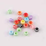 Resin Spacer Beads Round Shape Mixed Stripe Pattern 11 6mm 8mm 10mm 12MM