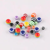 Resin Spacer Beads Round Shape Mixed Stripe Pattern 11 6mm 8mm 10mm 12MM