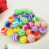 Resin Spacer Beads Round Shape Mixed Stripe Pattern 11 6mm 8mm 10mm 12MM