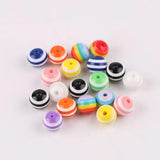 Resin Spacer Beads Round Shape Mixed Stripe Pattern 11 6mm 8mm 10mm 12MM