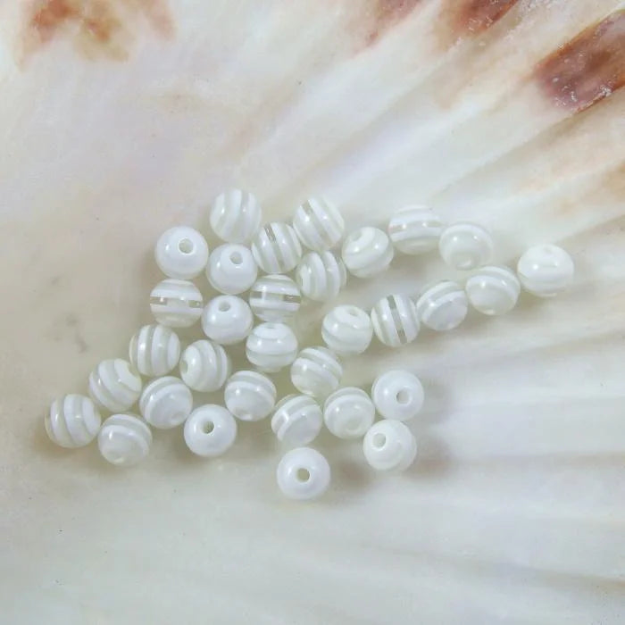 Resin Spacer Beads Round Shape Mixed Stripe Pattern 11 6mm 8mm 10mm 12MM