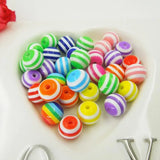 Resin Spacer Beads Round Shape Mixed Stripe Pattern 11 6mm 8mm 10mm 12MM