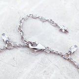 Bracelet Angular Stones With Baguette Cut 925 Sterling Silver Jewelry