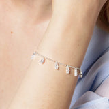 Bracelet Angular Stones With Baguette Cut 925 Sterling Silver Jewelry