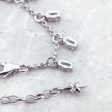 Bracelet Angular Stones With Baguette Cut 925 Sterling Silver Jewelry