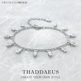 Bracelet Angular Stones With Baguette Cut 925 Sterling Silver Jewelry