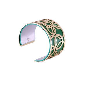Flower Leather Cuff Bracelet for Women - Bigoux