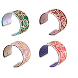 Flower Leather Cuff Bracelet for Women - Bigoux