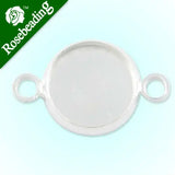 10MM Round Setting Bracelet Base, Silver Plated, Pack of 50