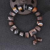 Old Agate Bead Bracelet Men's Silk
