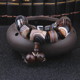 Old Agate Bead Bracelet Men's Silk