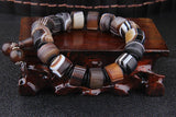Old Agate Bead Bracelet Men's Silk