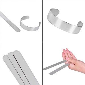 Stainless Steel DIY Bracelet Bending Bar Kit, Engraving Blanks