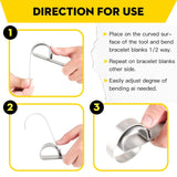 Bracelet Bending Kit with 3 Pcs Steel Blanks - Tool for Metal Stamping Bracelets