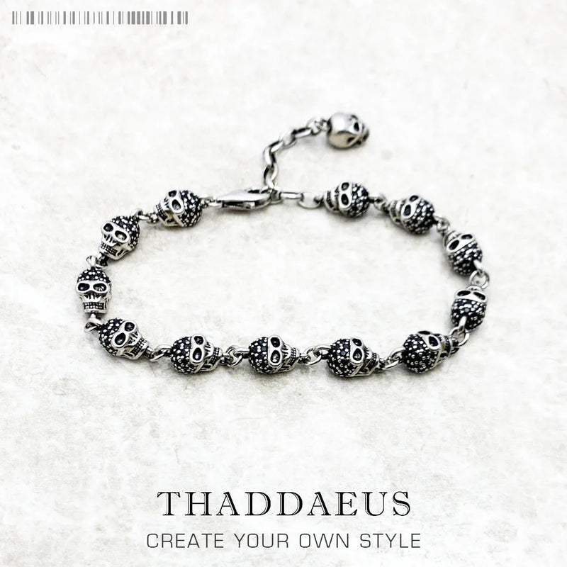 Skull Stone Bracelet Punk Jewelry Chain Gift Men Women