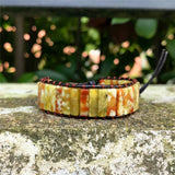 Boho Natural Stone Wrap Bracelet Single Leather Power Jewelry