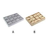 Bracelet Box Earring Tray 12 Grid with Pillow Jewelry Holder