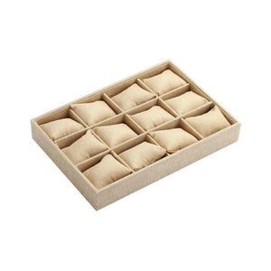 Bracelet Box Earring Tray 12 Grid with Pillow Jewelry Holder