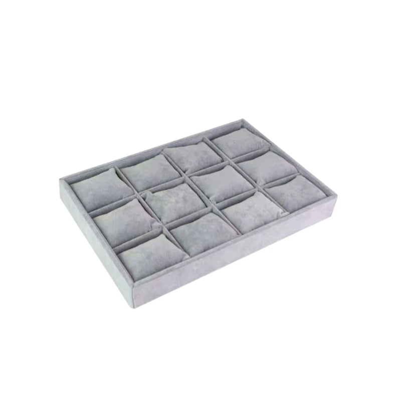 Bracelet Box Earring Tray 12 Grid with Pillow Jewelry Holder