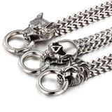 Men's Stainless Steel Polished Silver Chain Bracelet 8.66inch 12mm