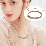 Crystal Gravel Bracelet, Hand Woven Flat Knot Shapeless Rough Stone Bracelet Set