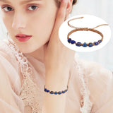 Crystal Gravel Bracelet, Hand Woven Flat Knot Shapeless Rough Stone Bracelet Set