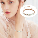 Crystal Gravel Bracelet, Hand Woven Flat Knot Shapeless Rough Stone Bracelet Set