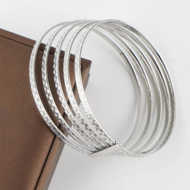 Silver Plated Belly Dance Bangle Indian Ethnic Jewelry