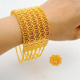 Dubai Tassels Cuff Bracelet&Ring Set African Bracelet For Women