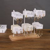 Bracelet Earring Display Holder with Wood Base