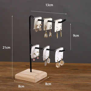 Bracelet Earring Display Holder with Wood Base