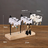 Bracelet Earring Display Holder with Wood Base