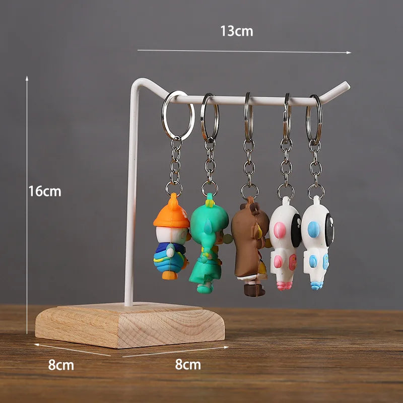 Bracelet Earring Display Holder with Wood Base