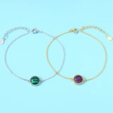 Natural Gem Stone 925 Silver Bracelet Charms Couple Gift