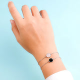 Natural Gem Stone 925 Silver Bracelet Charms Couple Gift