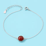 Natural Gem Stone 925 Silver Bracelet Charms Couple Gift
