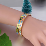 Colorful Enamel Bracelet Ethnic Stainless Steel Bangle