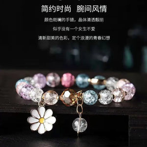 Bracelet Flower Crystal Strawberry Pink Crystal Sun Flower Sisters Student Coupl