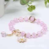 Bracelet Flower Crystal Strawberry Pink Crystal Sun Flower Sisters Student Coupl