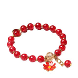 Bracelet Flower Crystal Strawberry Pink Crystal Sun Flower Sisters Student Coupl
