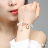 Bracelet Flower Crystal Strawberry Pink Crystal Sun Flower Sisters Student Coupl