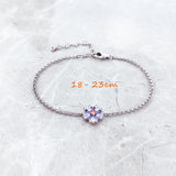Flower Bracelet Colorful Stones 925 Silver Jewelry