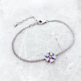 Flower Bracelet Colorful Stones 925 Silver Jewelry
