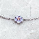 Flower Bracelet Colorful Stones 925 Silver Jewelry