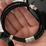 Custom Men's Leather Name Bracelet
