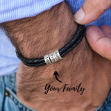 Custom Leather Name Bracelet for Him