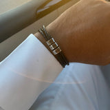 Custom Leather Name Bracelet for Him